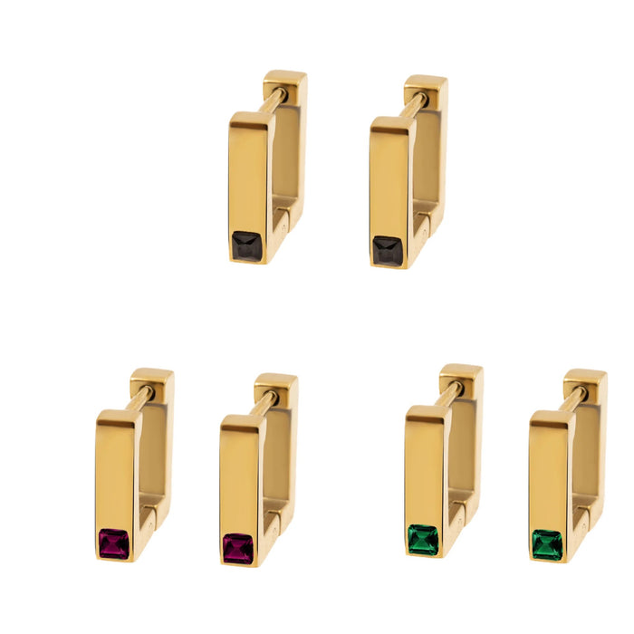 SQUARE GEM EARRING by CRUX