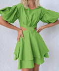 PUFFY SLEEVE DRESS by 227102