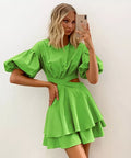 PUFFY SLEEVE DRESS by 227102