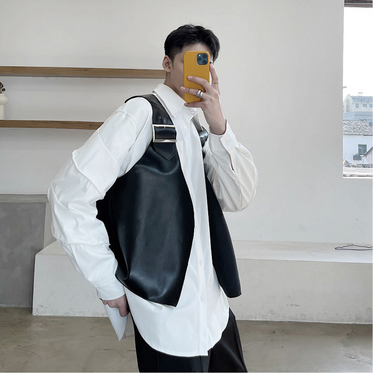 Strap Leather Vest by CRUX