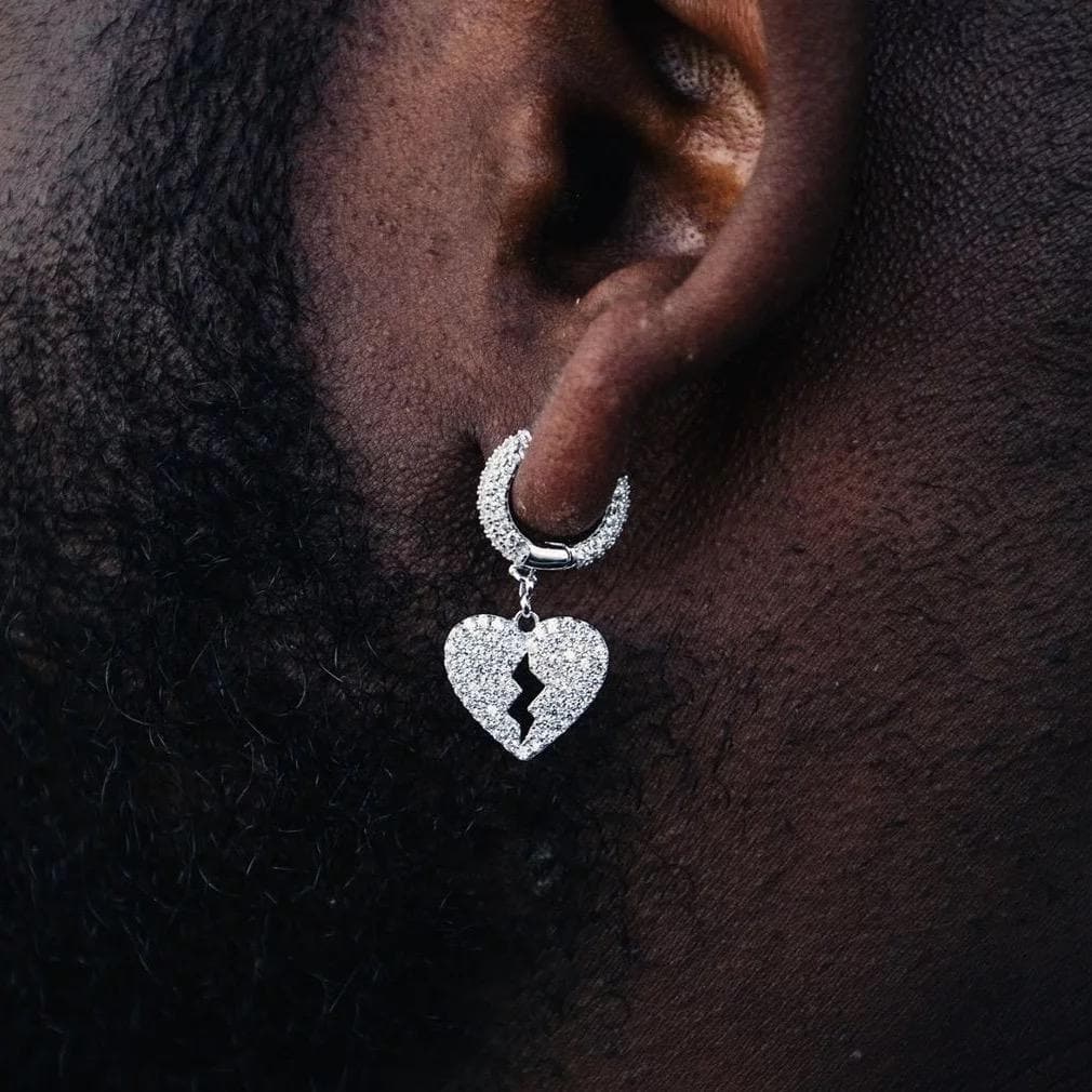 Iced broken deals heart earrings