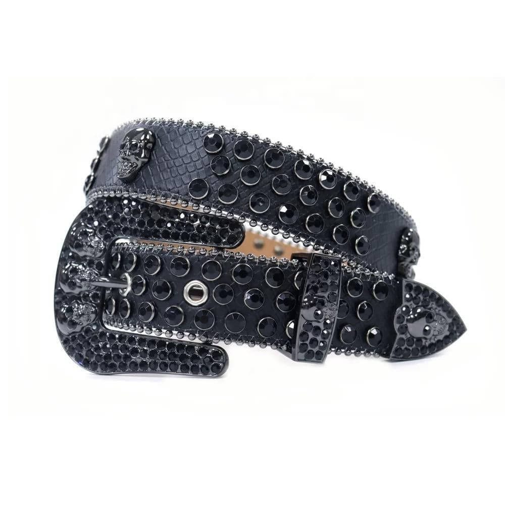 SKULL RHINESTONE BELT by 220202