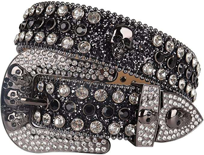 SKULL RHINESTONE BELT by 220202