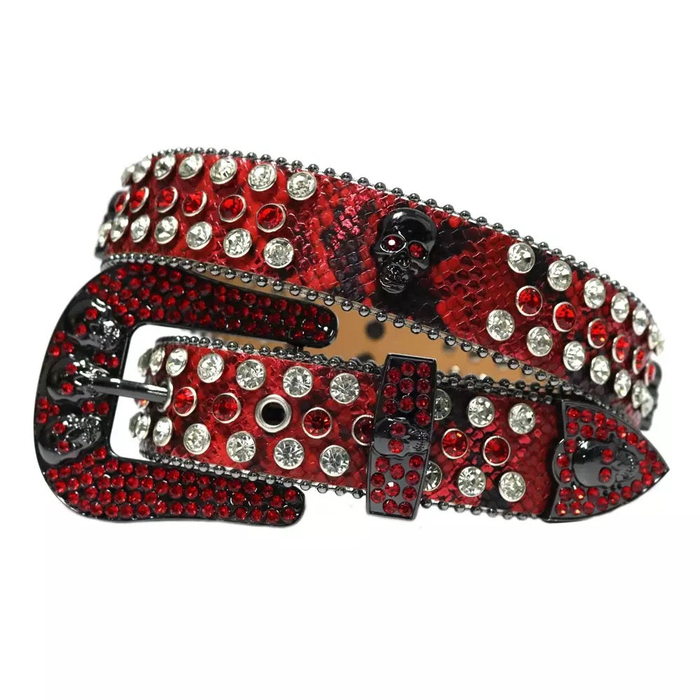 SKULL RHINESTONE BELT by 220202
