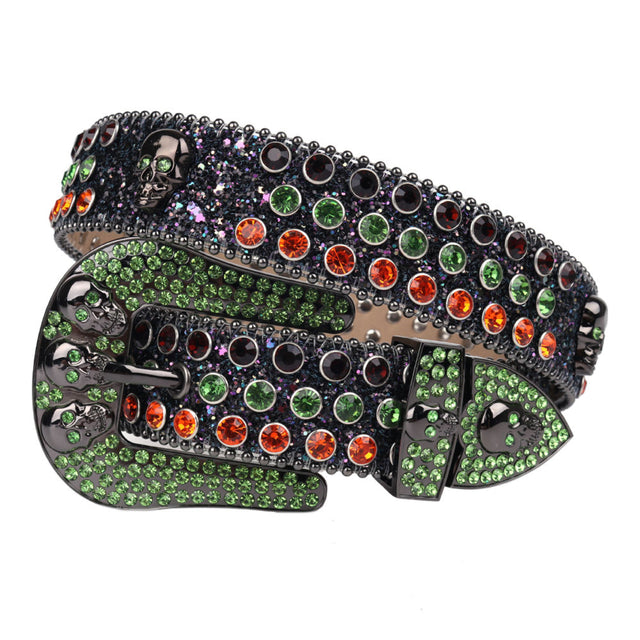 SKULL RHINESTONE BELT